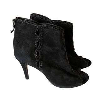 Ellie Tahari Suede Peep Toe Stiletto Heel